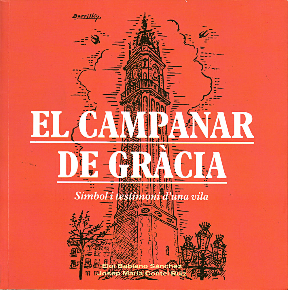 Imatge coberta llibre "El campanar de Gràcia" amb il·lustració del campanar